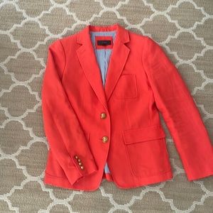 J crew linen blazer size 6 orange color